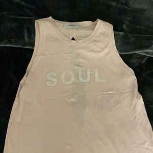 SoulCycle Tank, pink slit back, EUC, Sz Small